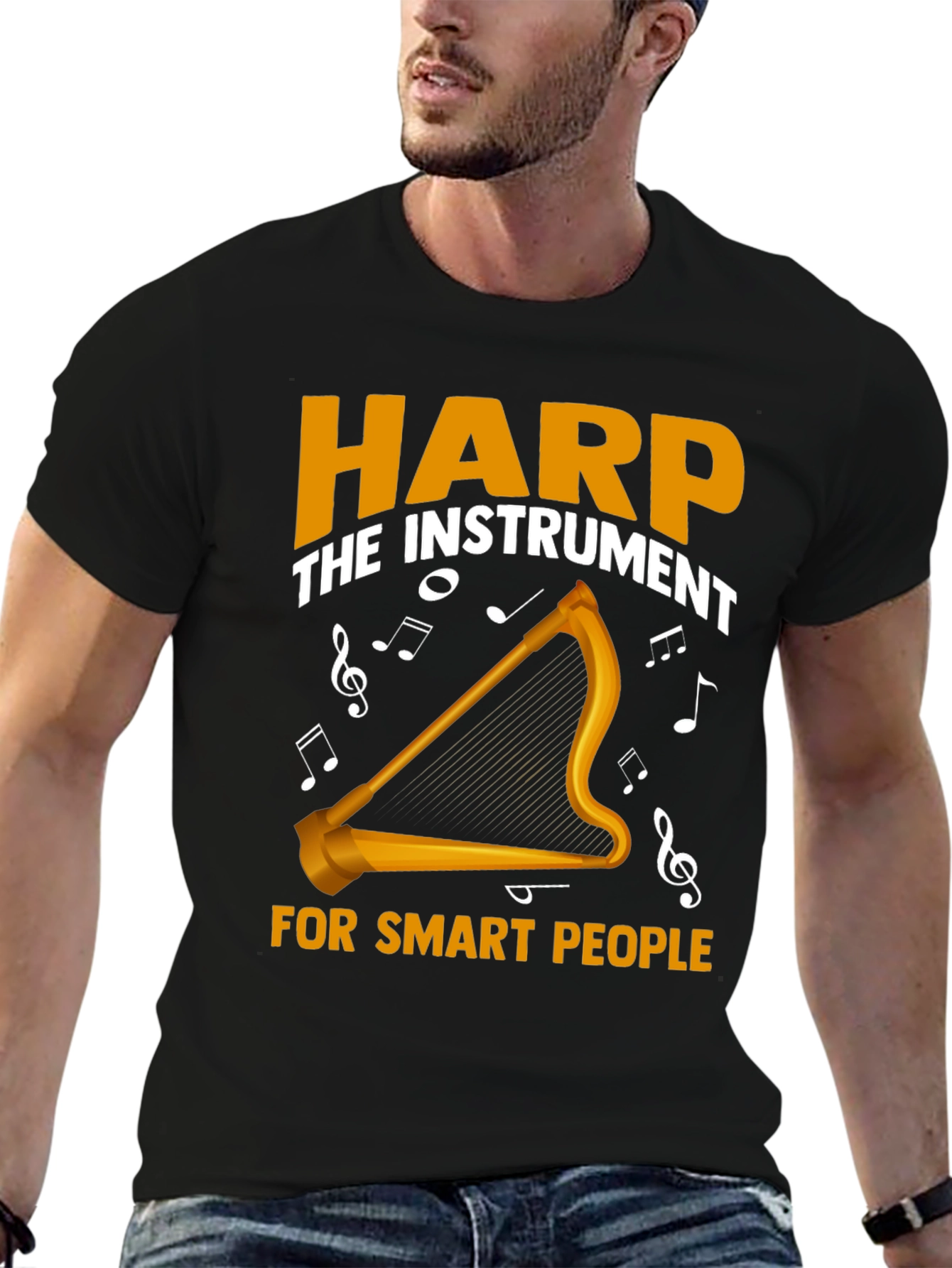 Harp Instrument Smart People Graphic Tee