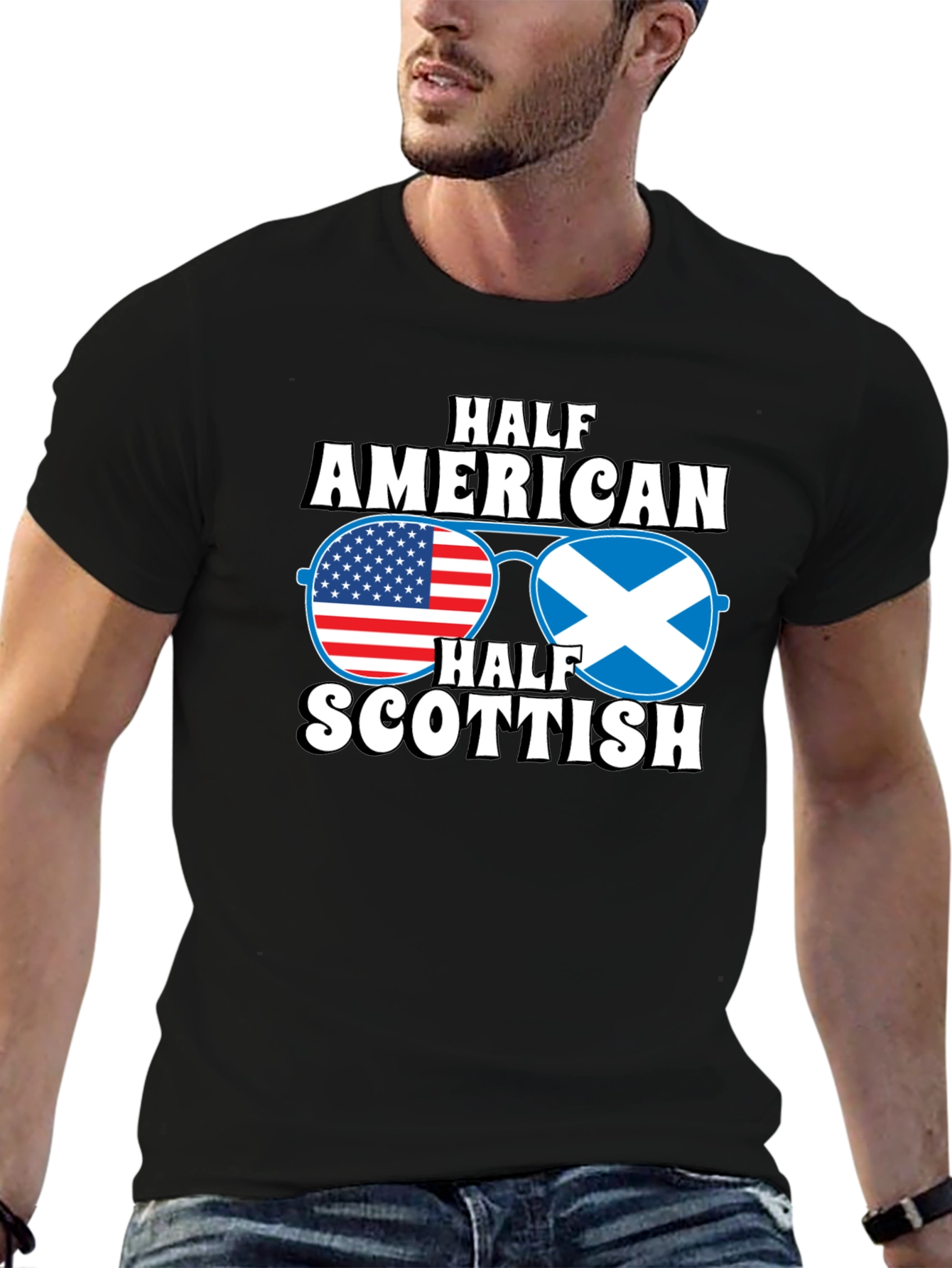 Half American Half Scottish Graphic T-Shirt