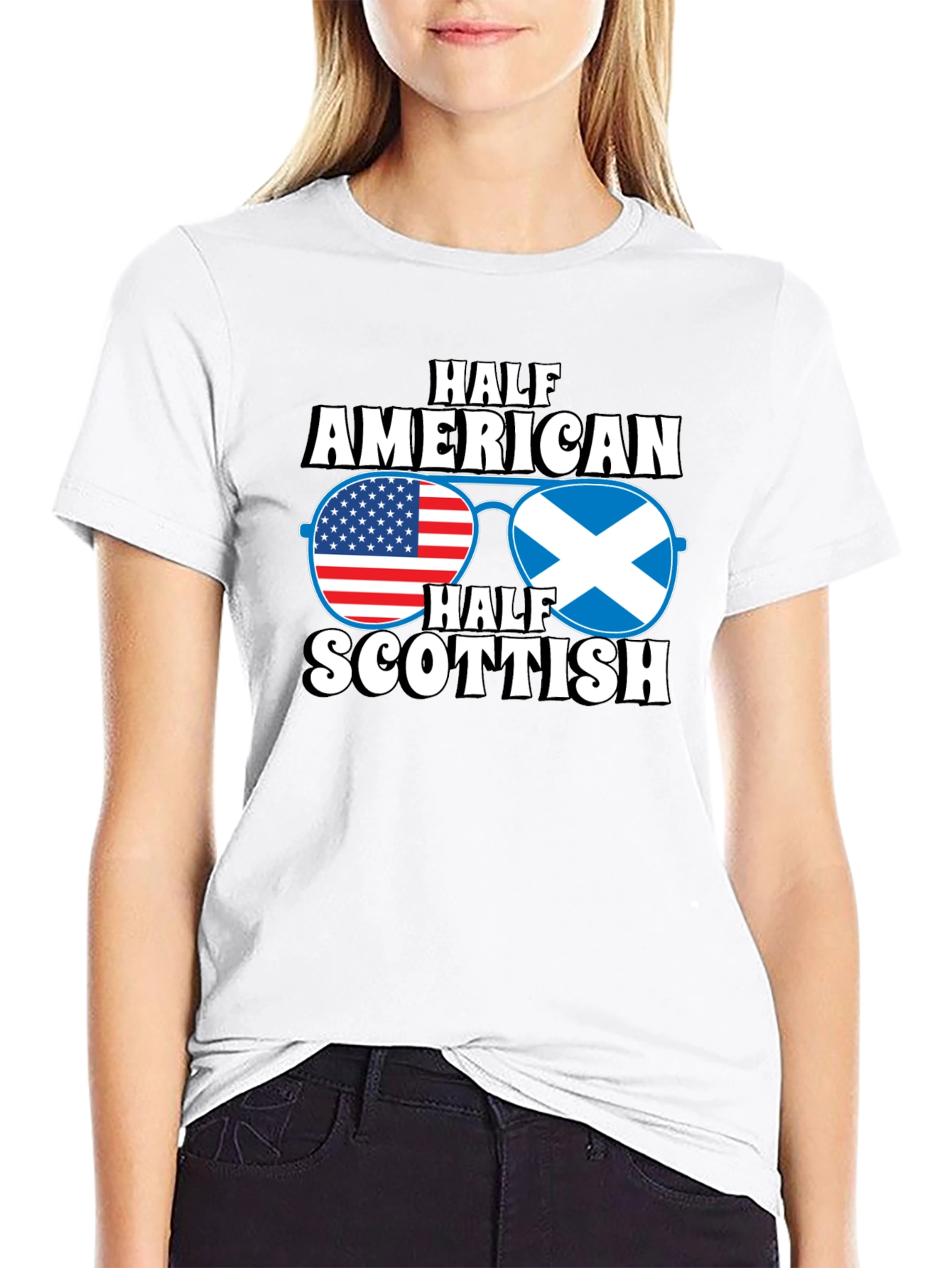Half American Half Scottish Graphic T-Shirt
