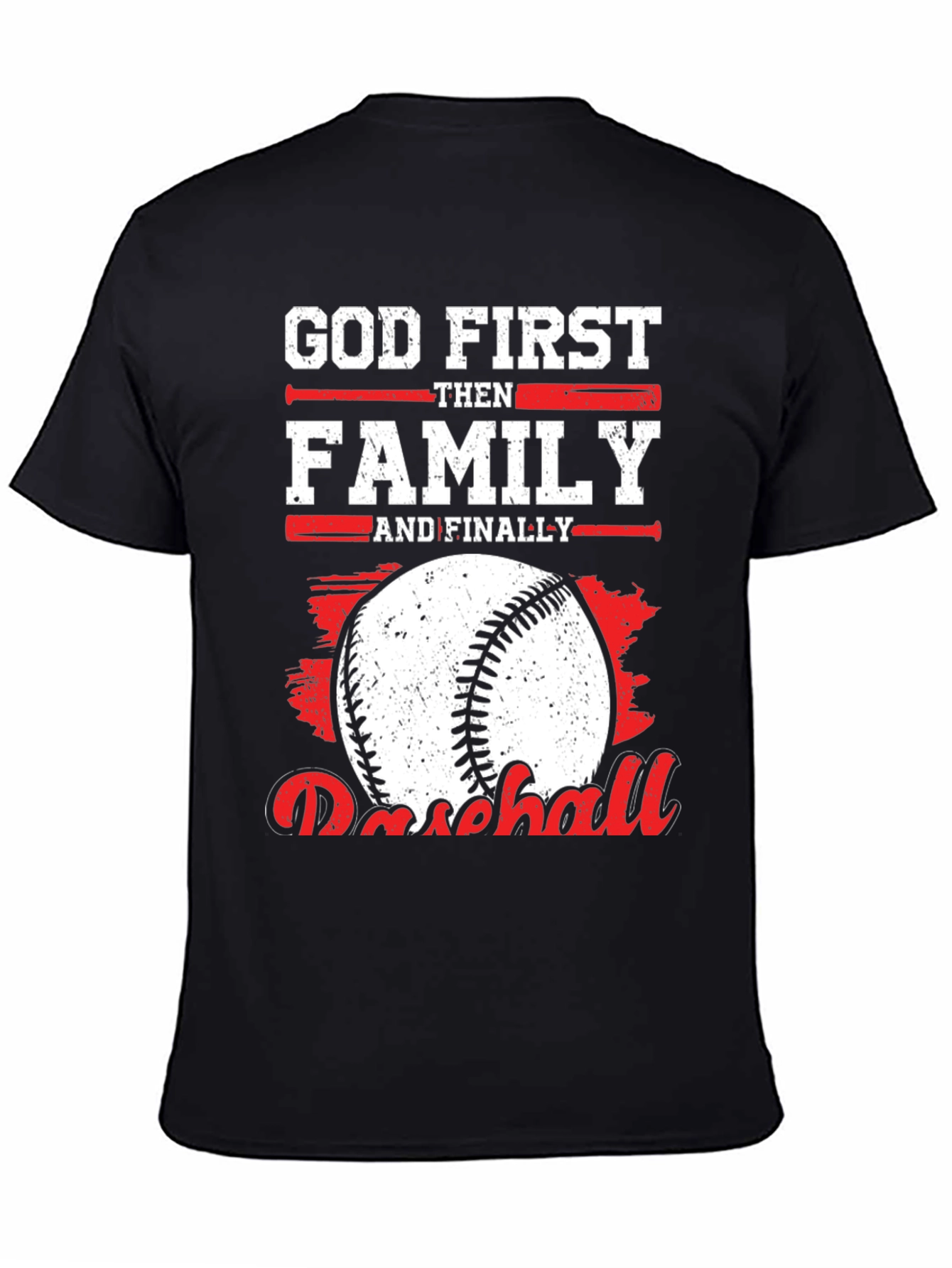 God First Family Then Baseball Graphic Tee