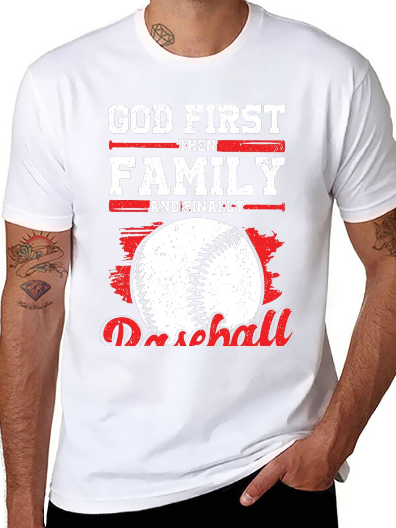 God First Family Then Baseball Graphic Tee