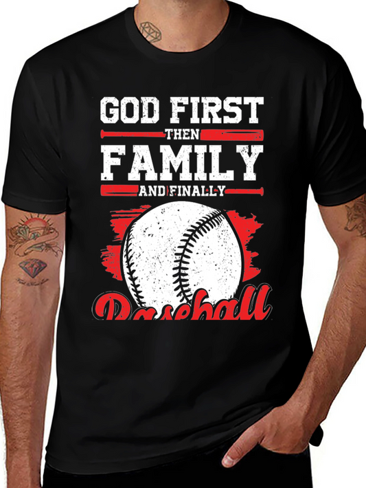 God First Family Then Baseball Graphic Tee
