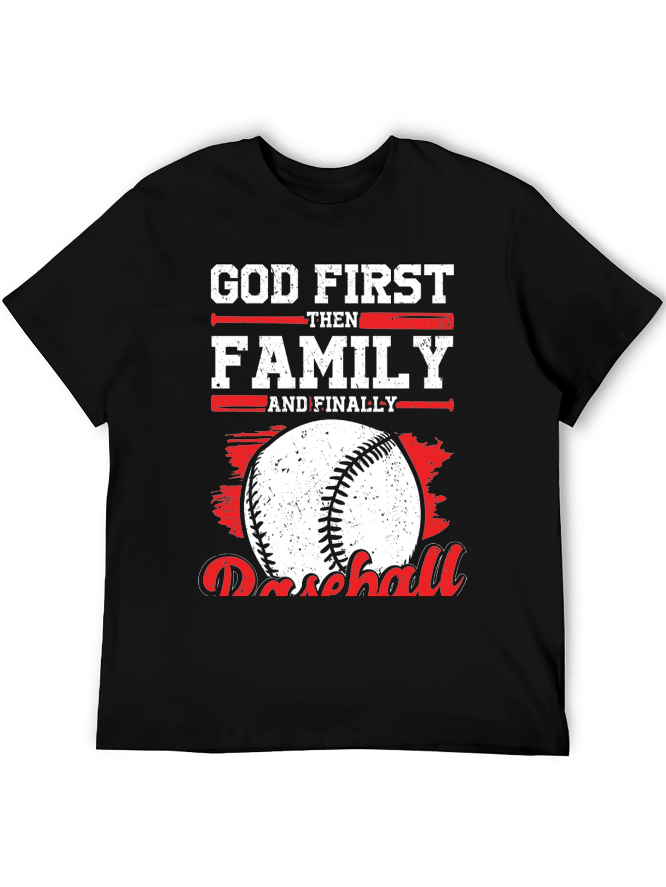 God First Family Then Baseball Graphic Tee