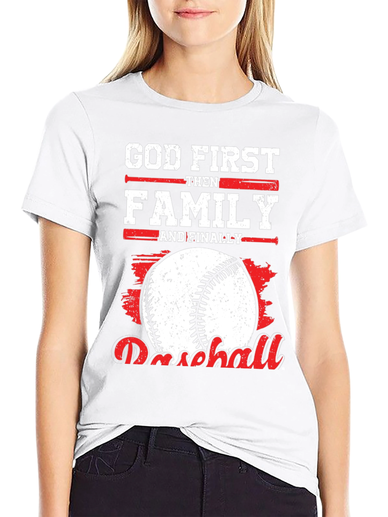 God First Family Then Baseball Graphic Tee