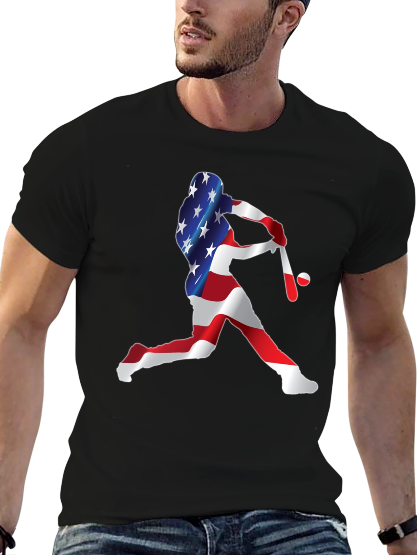 USA Baseball Player Graphic Tee