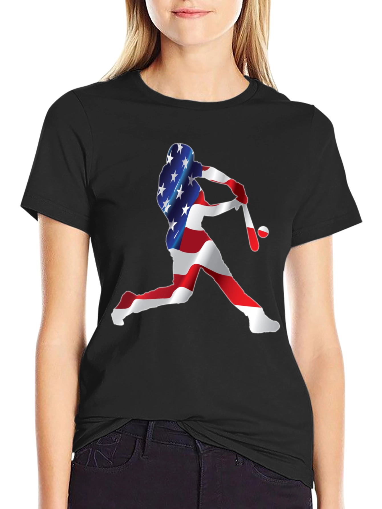 USA Baseball Player Graphic Tee