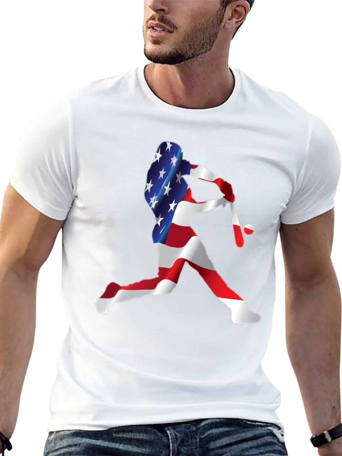 USA Baseball Player Graphic Tee