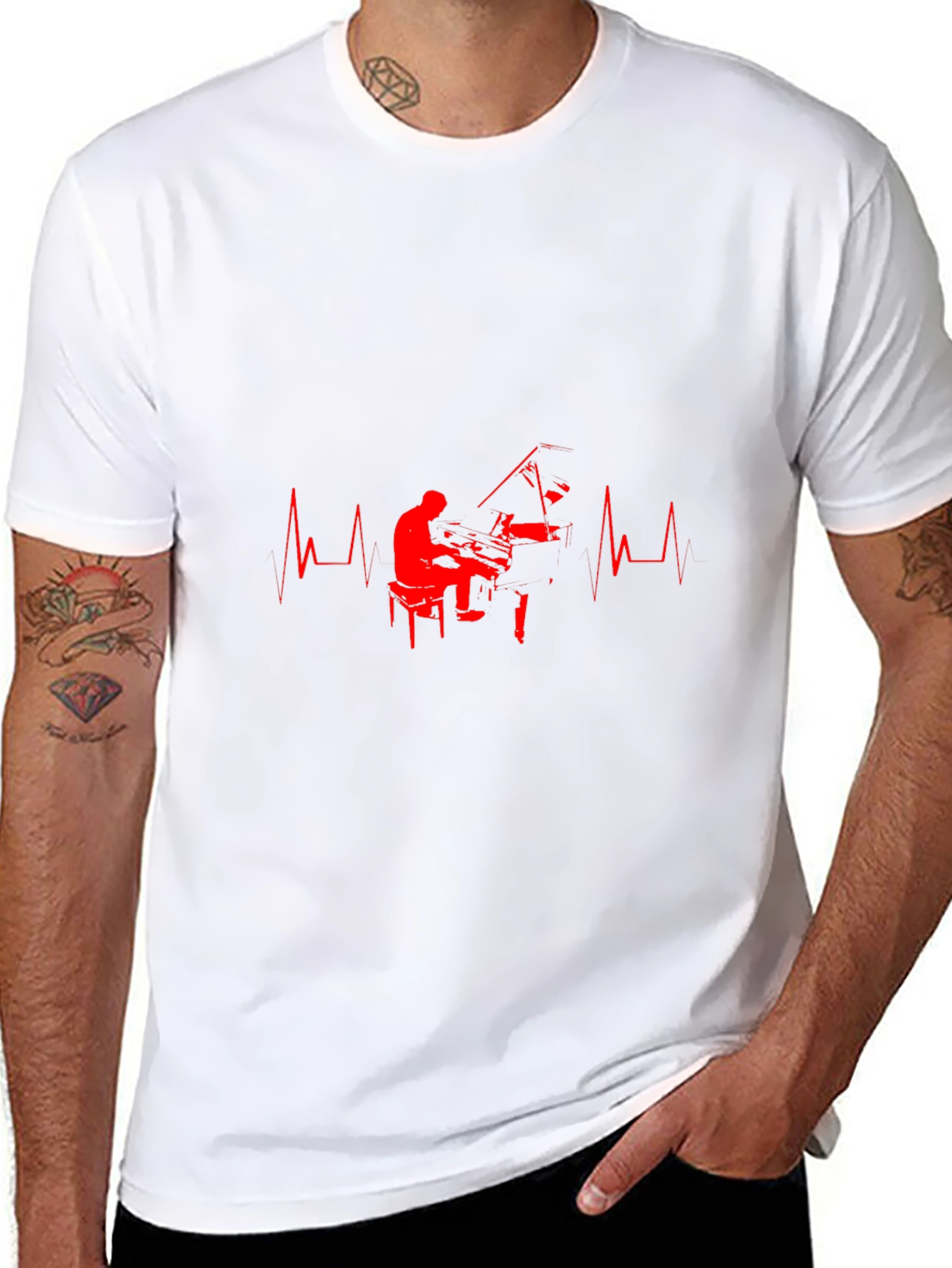 Piano Heartbeat Graphic Tee - Musicians Delight