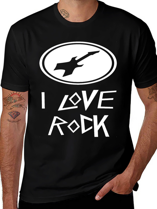 I Love Rock Black Graphic Tee