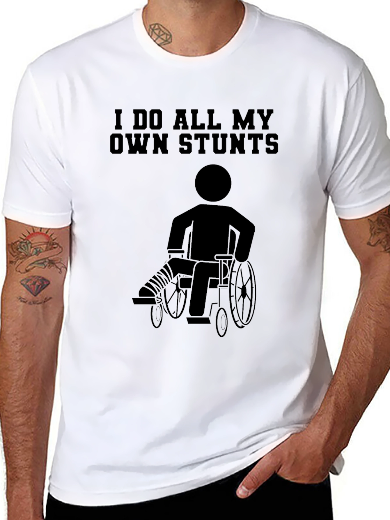 Funny Stuntman Wheelchair T-Shirt