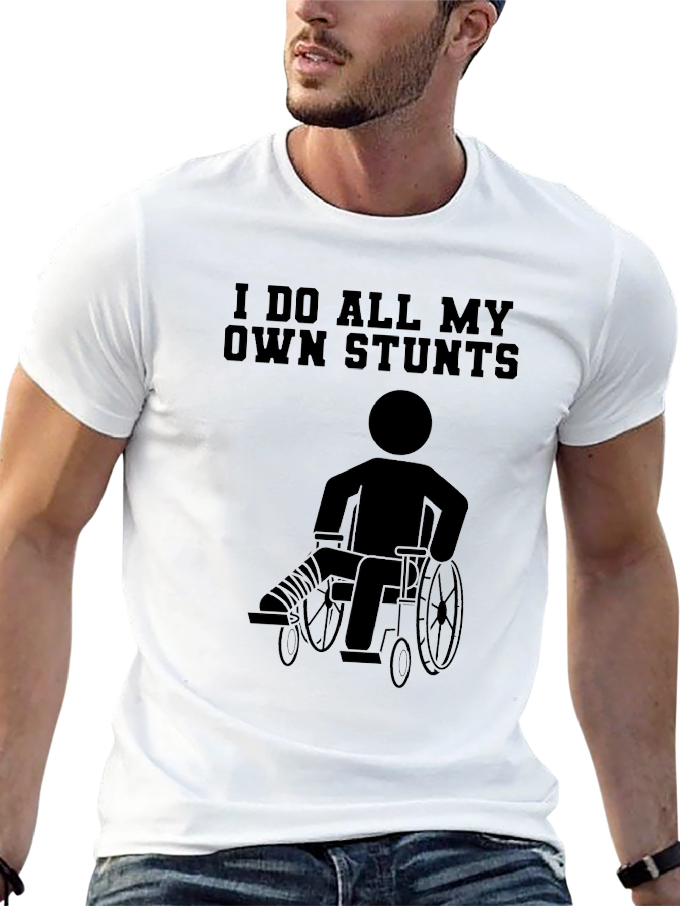 Funny Stuntman Wheelchair T-Shirt