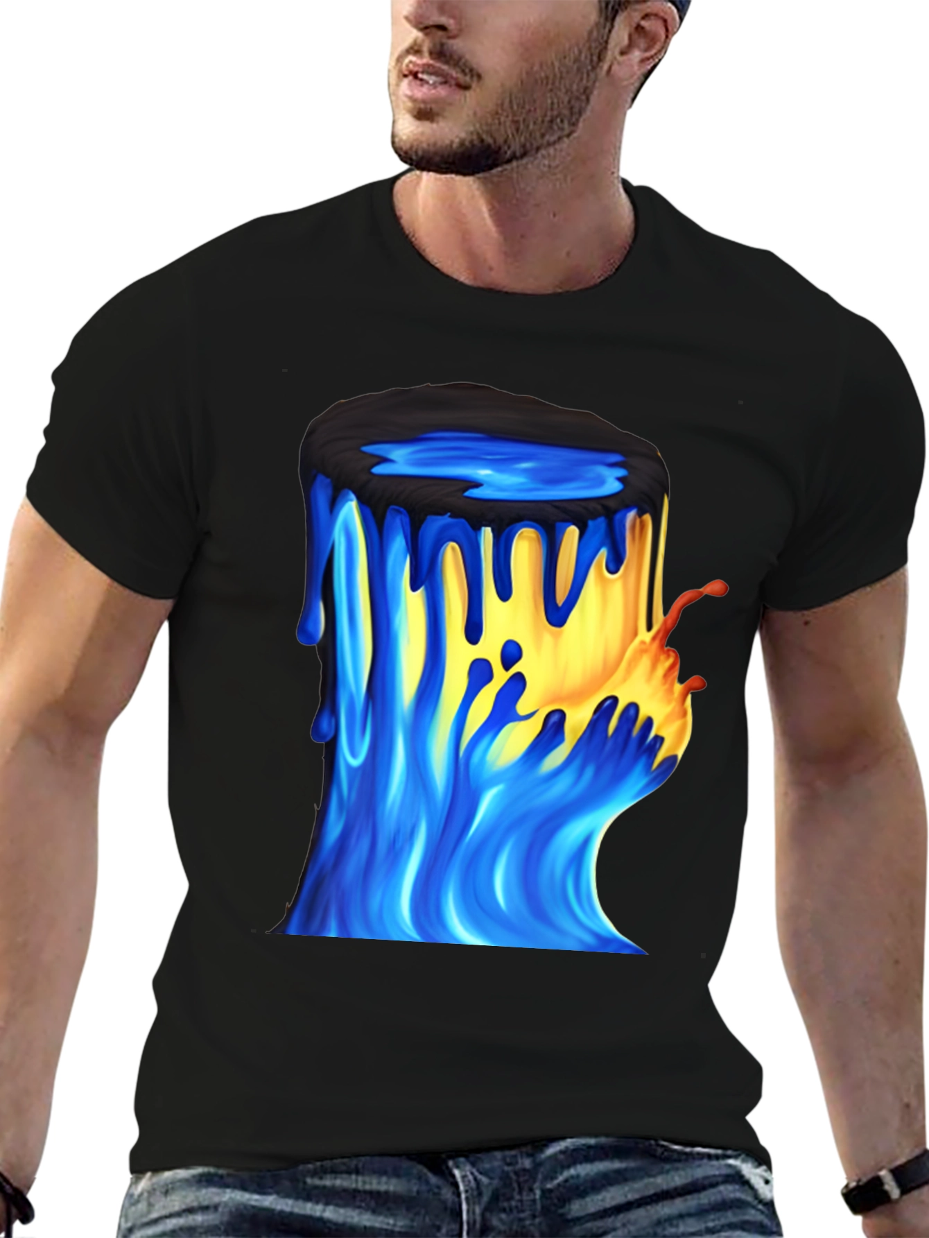 Paint Bucket Graphic Tee - Mens Black T-Shirt