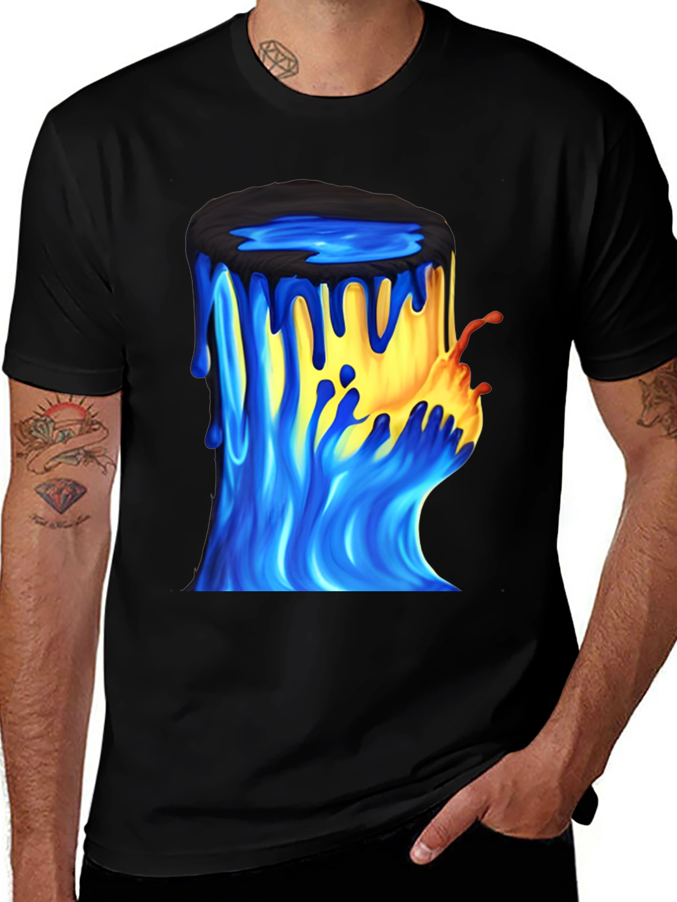 Paint Bucket Graphic Tee - Mens Black T-Shirt