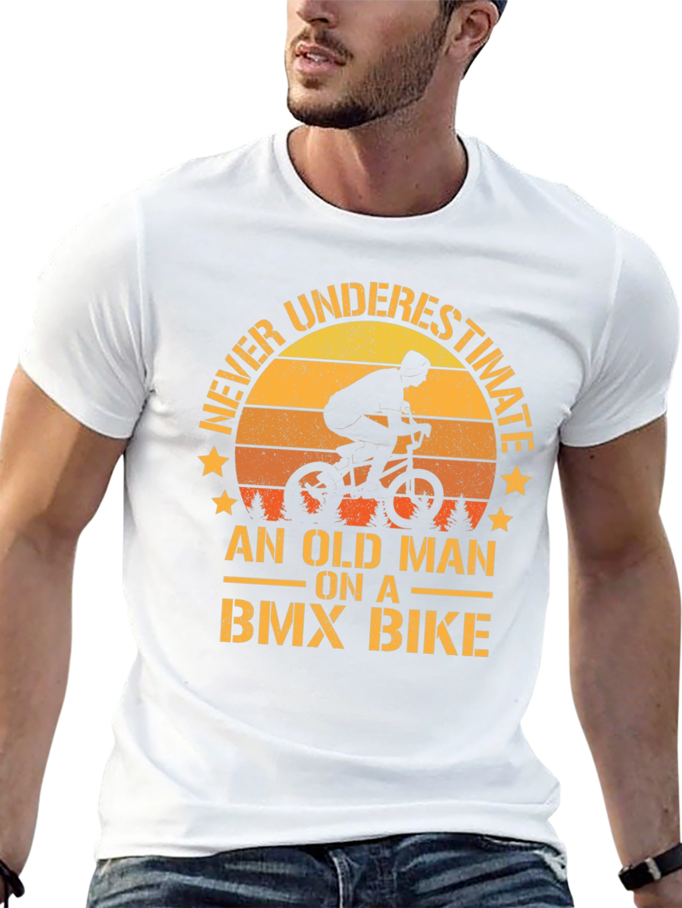 Old Man BMX Bike T-Shirt - Never Underestimate!