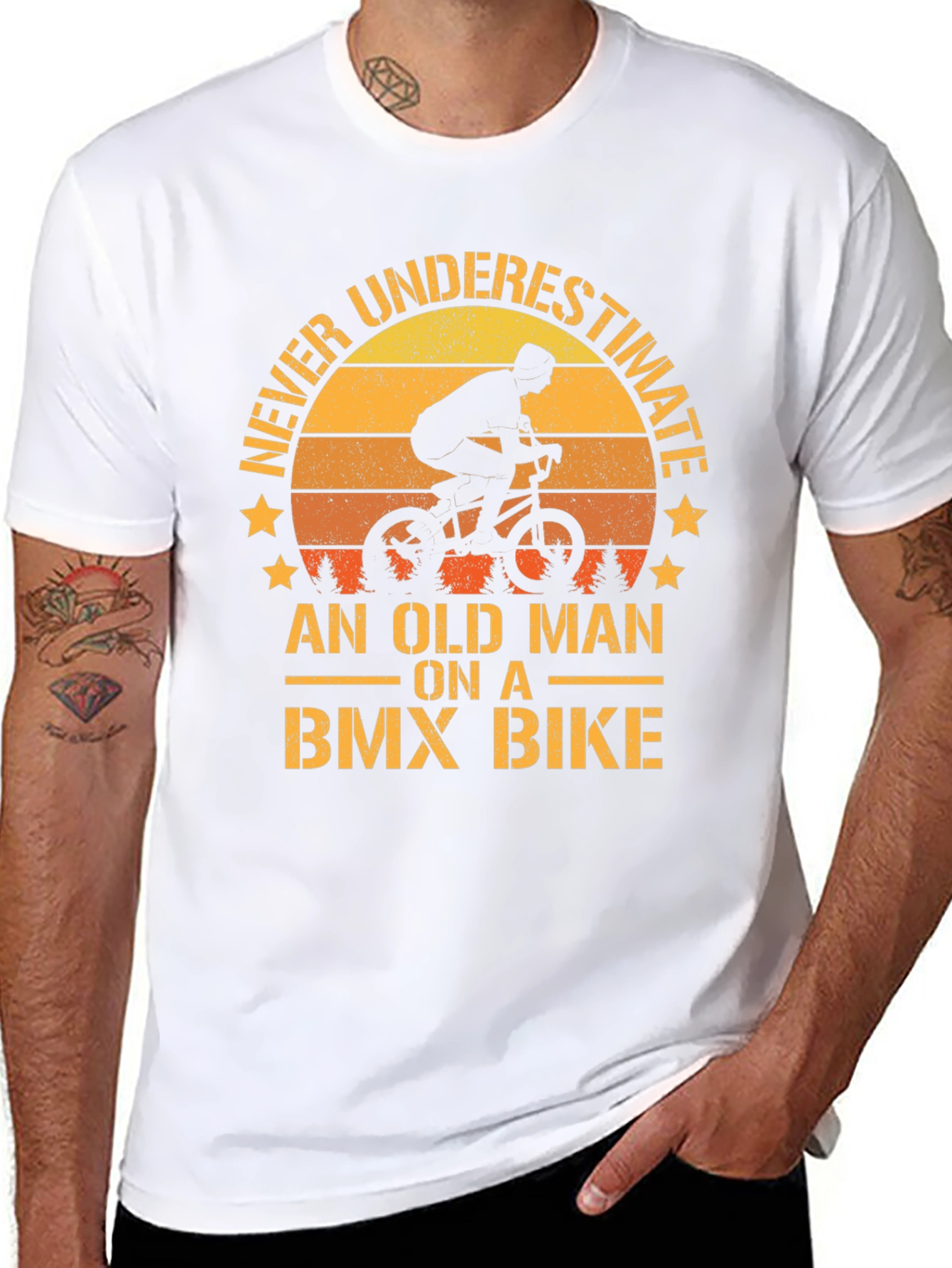 Old Man BMX Bike T-Shirt - Never Underestimate!