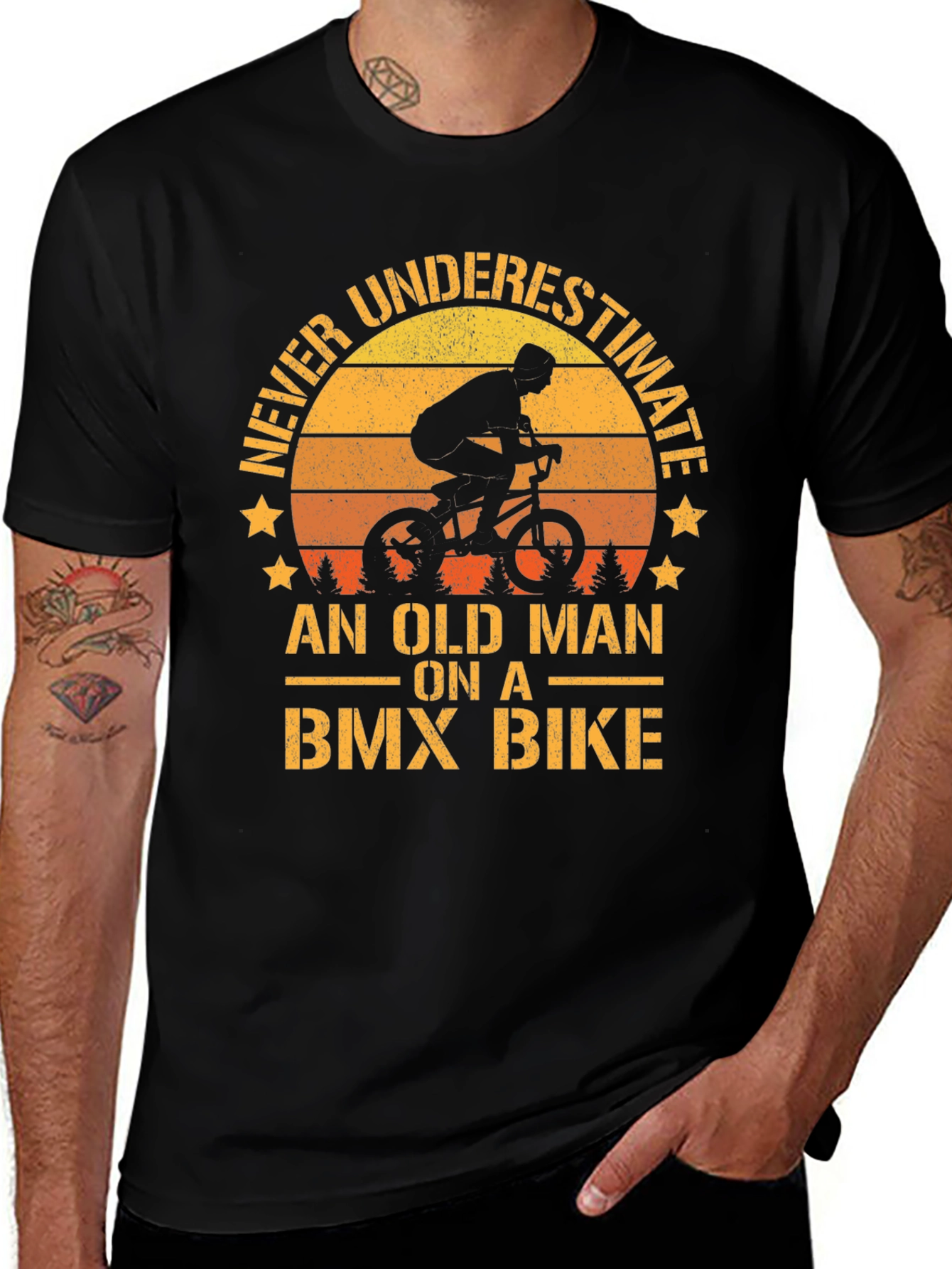 Old Man BMX Bike T-Shirt - Never Underestimate!