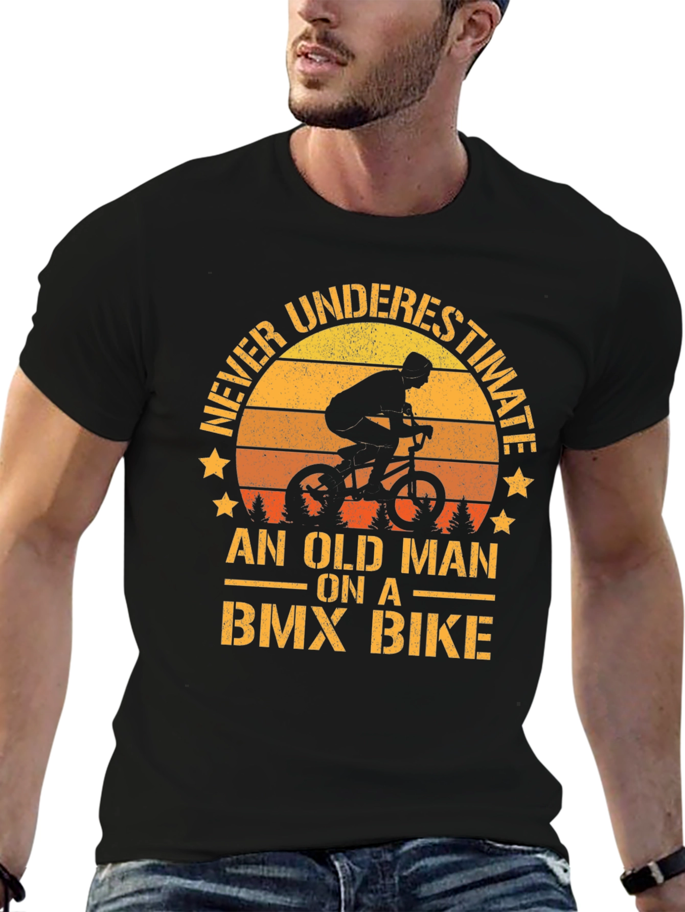 Old Man BMX Bike T-Shirt - Never Underestimate!