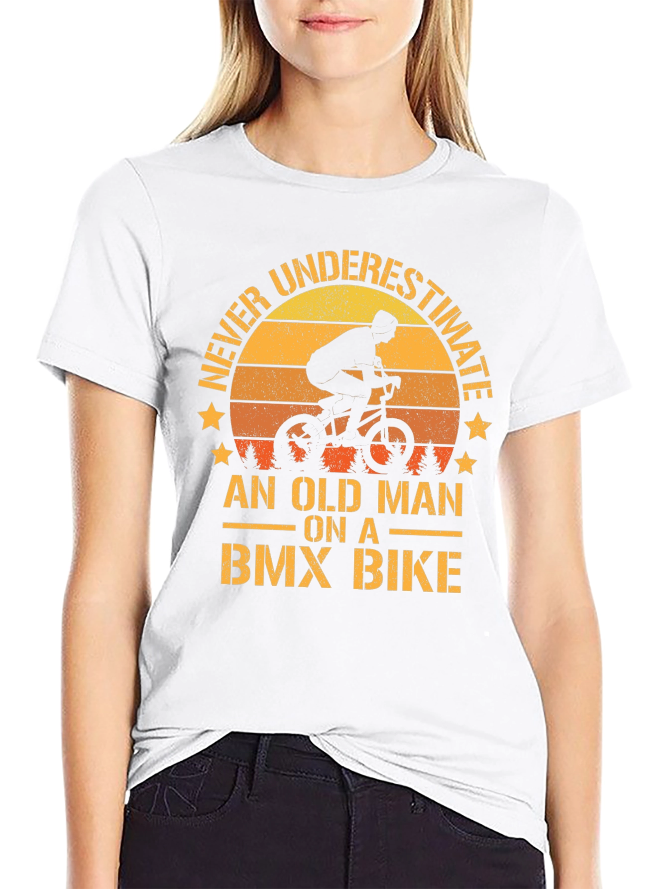 Old Man BMX Bike T-Shirt - Never Underestimate!