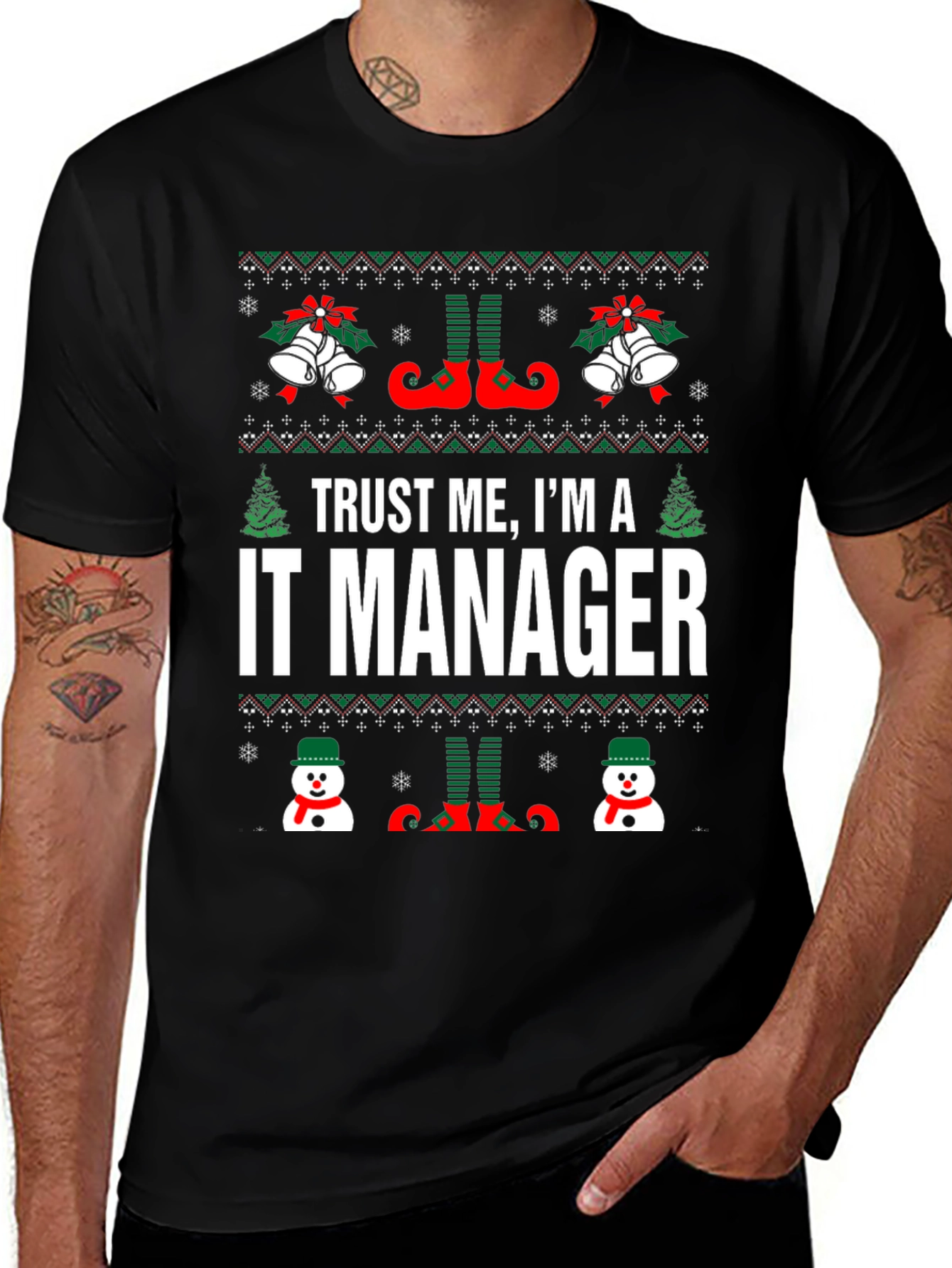 IT Manager Ugly Christmas Sweater T-Shirt