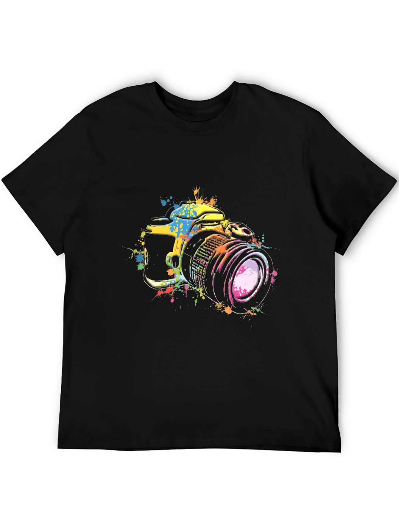 Camera Splatter T-Shirt - Artsy Photography Tee