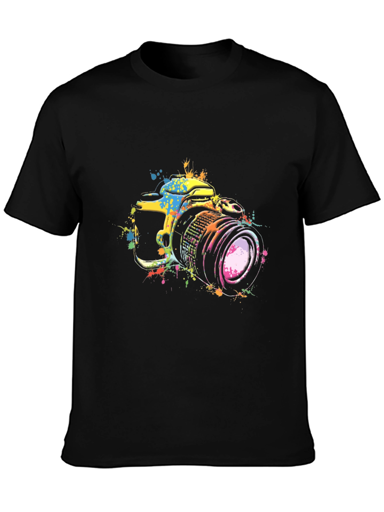 Camera Splatter T-Shirt - Artsy Photography Tee