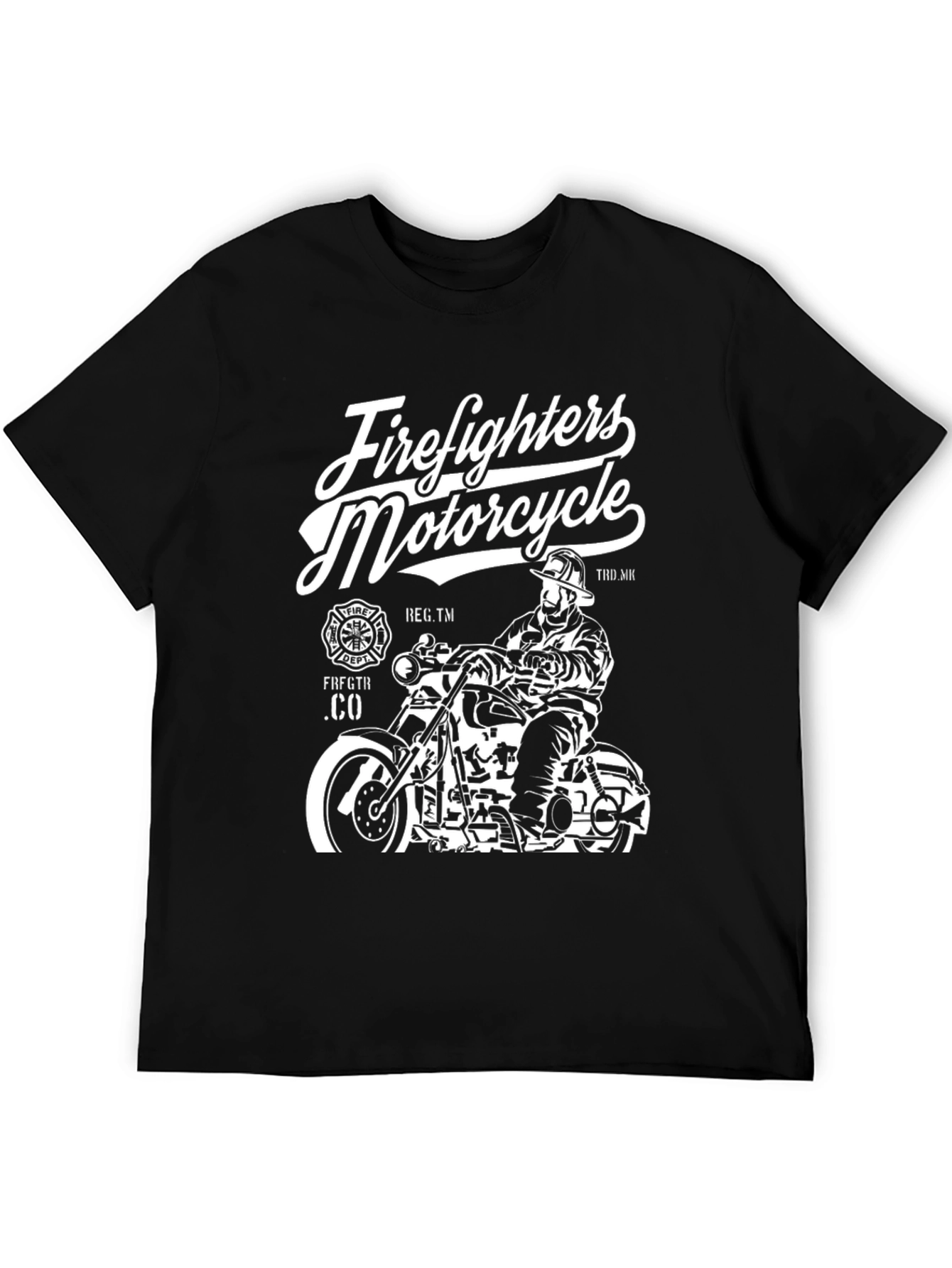 Firefighters Motorcycle T-Shirt - Black