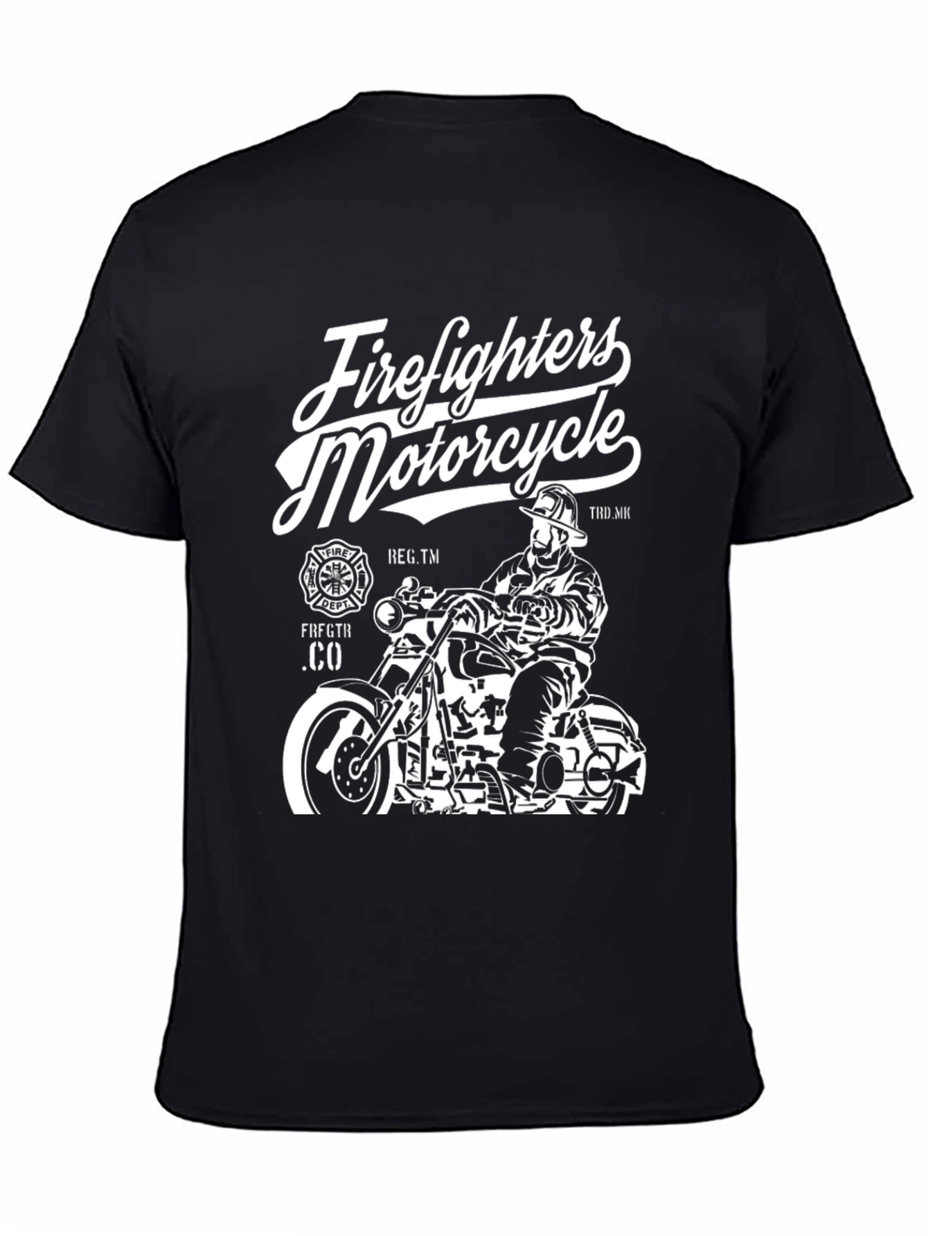 Firefighters Motorcycle T-Shirt - Black