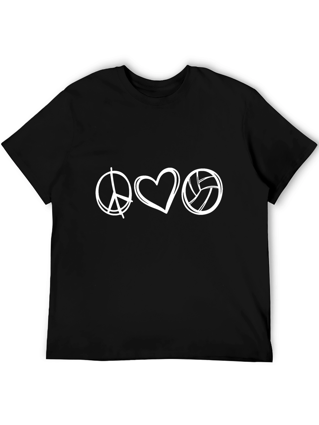 Peace Love Volleyball Graphic T-Shirt