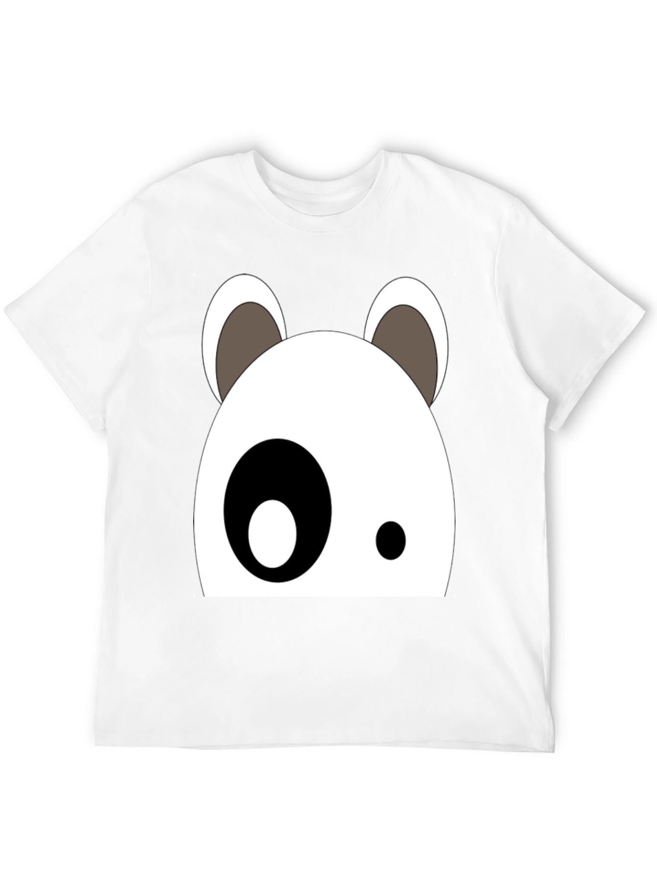 Cartoon Panda Face Black Graphic Tee