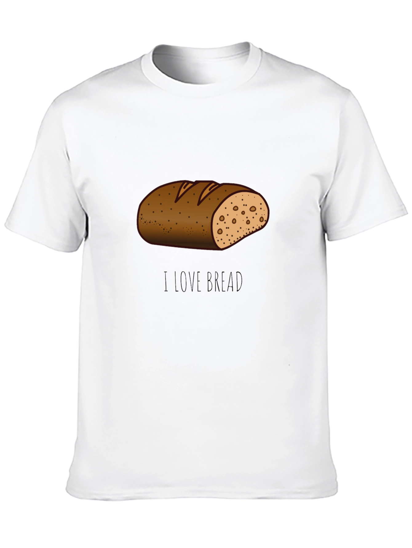 I Love Bread T-Shirt Funny Cartoon Loaf Tee