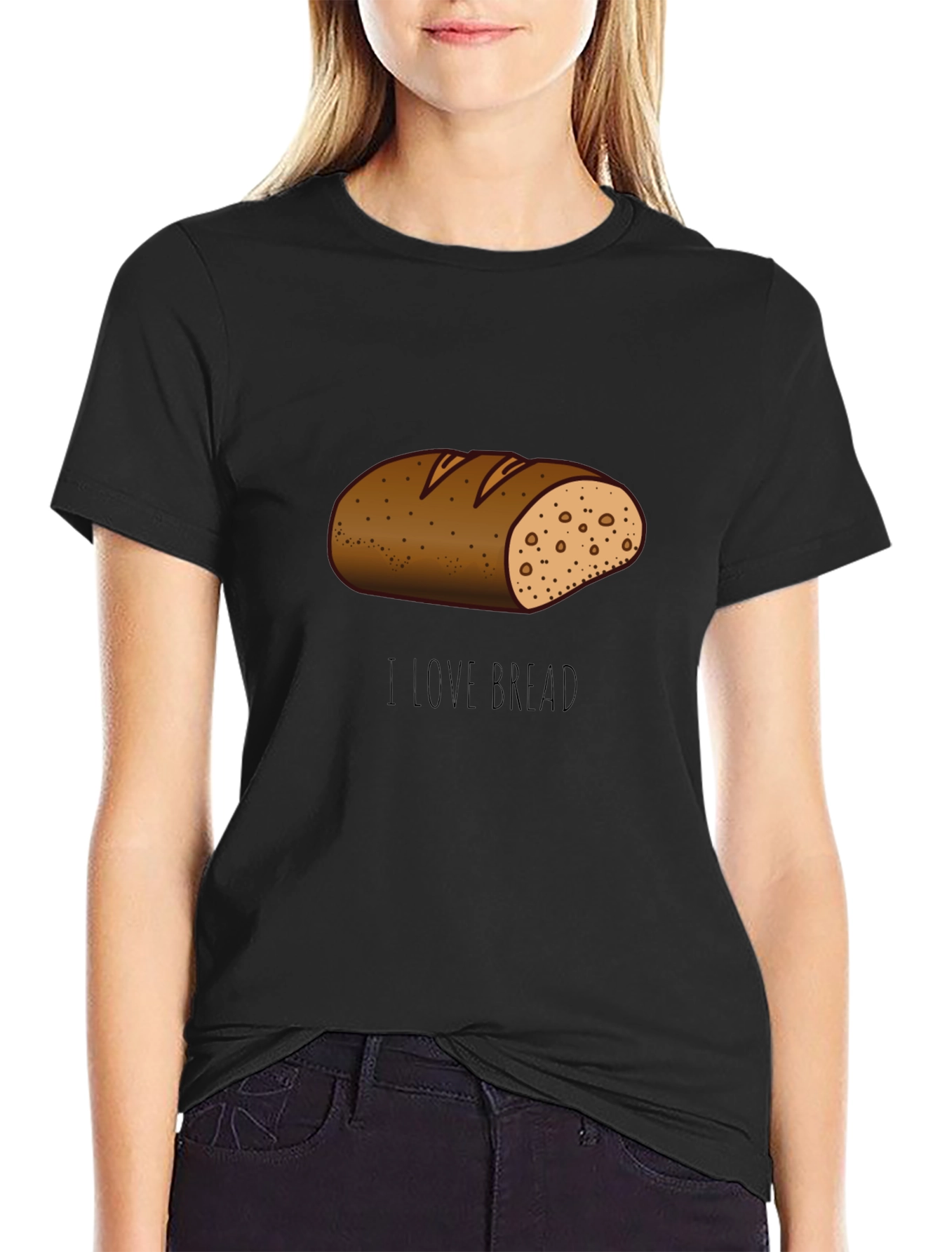 I Love Bread T-Shirt Funny Cartoon Loaf Tee