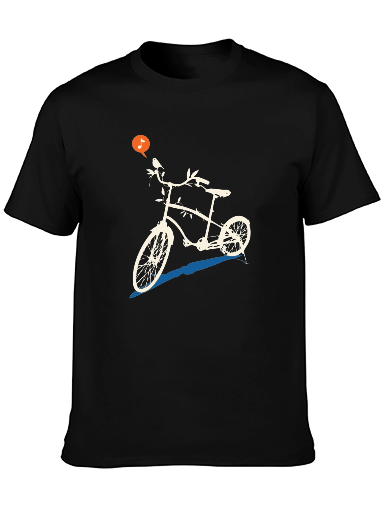 Unique Bicycle Graphic Tee - Black Casual T-Shirt