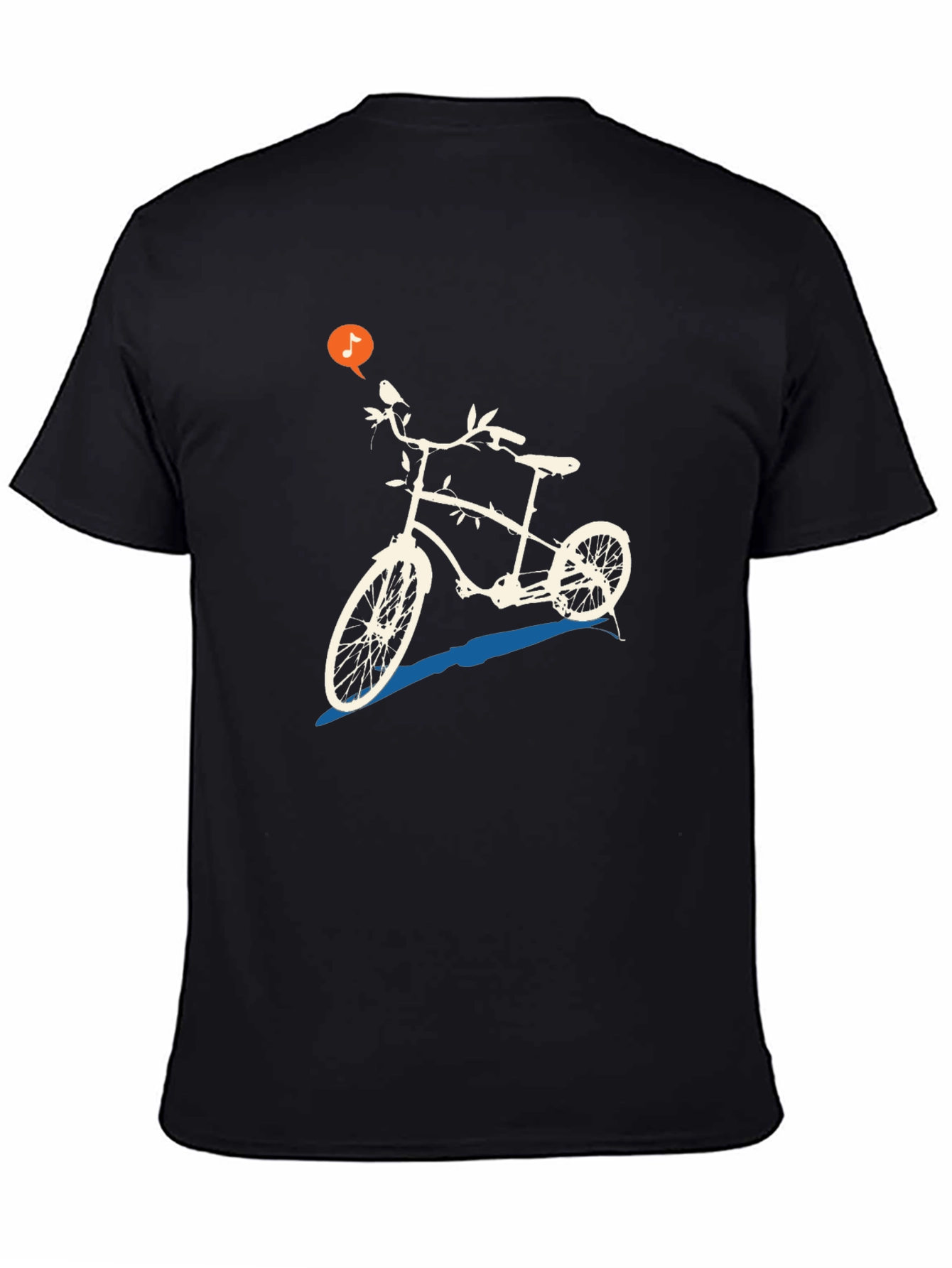 Unique Bicycle Graphic Tee - Black Casual T-Shirt