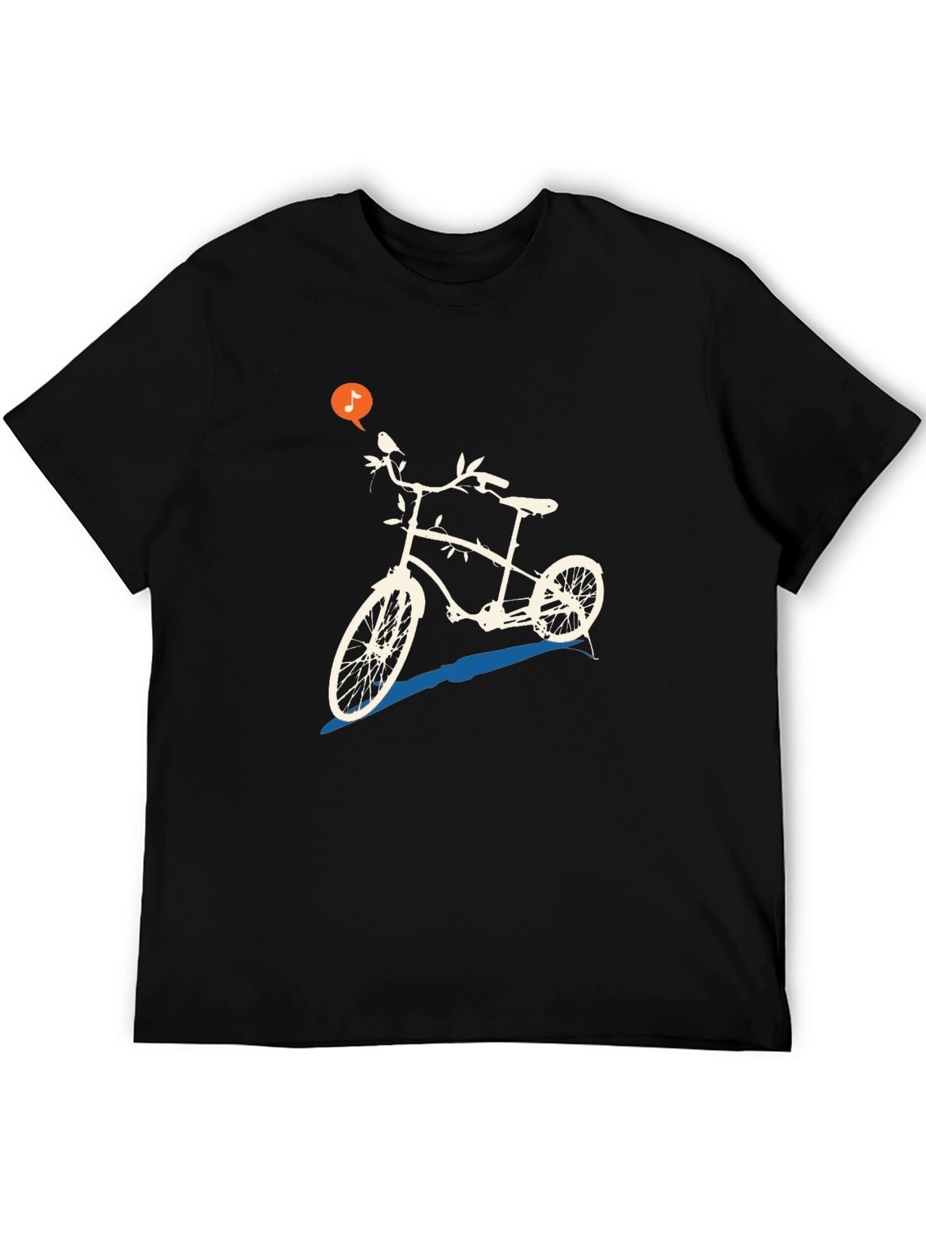 Unique Bicycle Graphic Tee - Black Casual T-Shirt