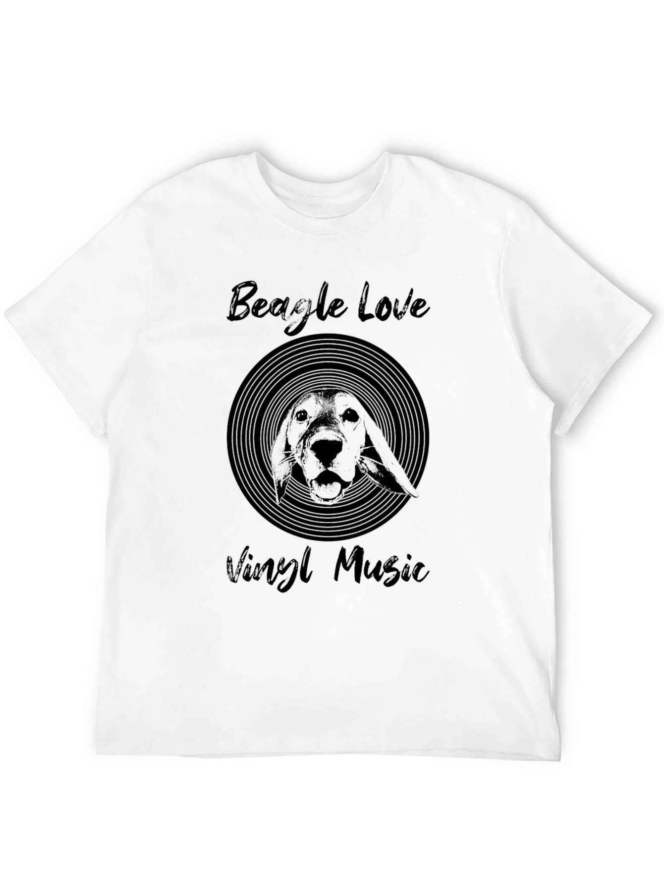 Beagle Love Vinyl Music T-Shirt