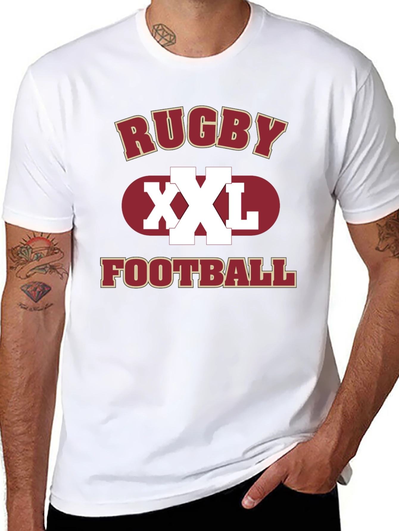Rugby Football XXL Graphic Print Mens T-Shirt