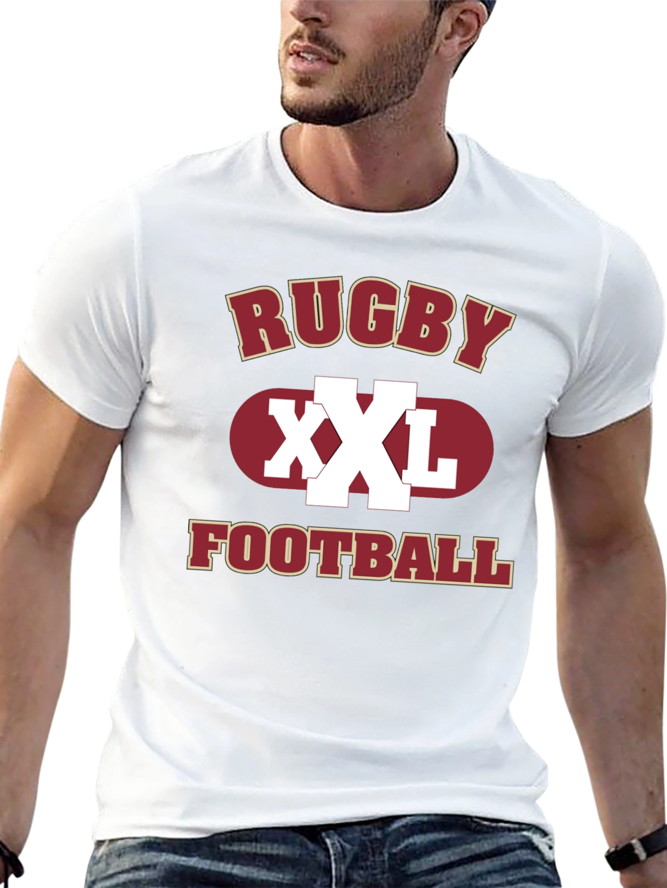 Rugby Football XXL Graphic Print Mens T-Shirt