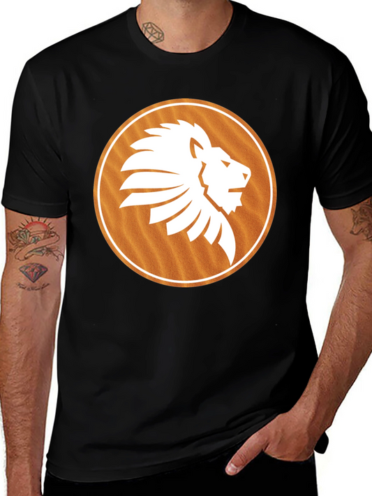 Lion Emblem Graphic Tee - Casual Style