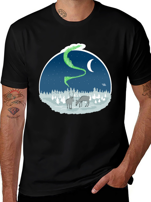 Northern Lights Deer Graphic Tee