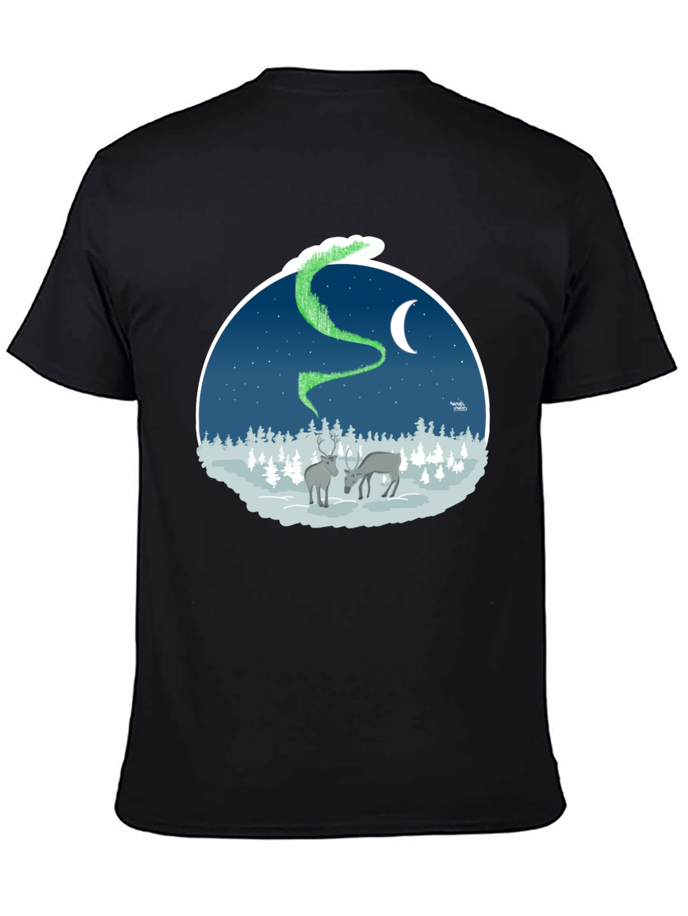 Northern Lights Deer Graphic Tee