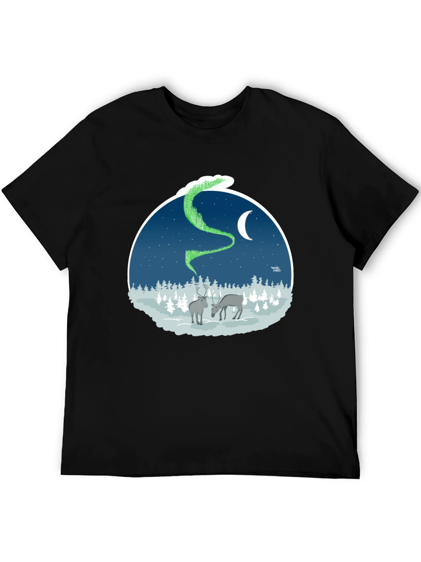 Northern Lights Deer Graphic Tee