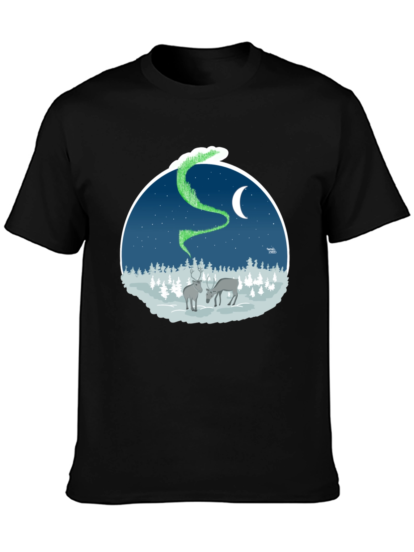 Northern Lights Deer Graphic Tee