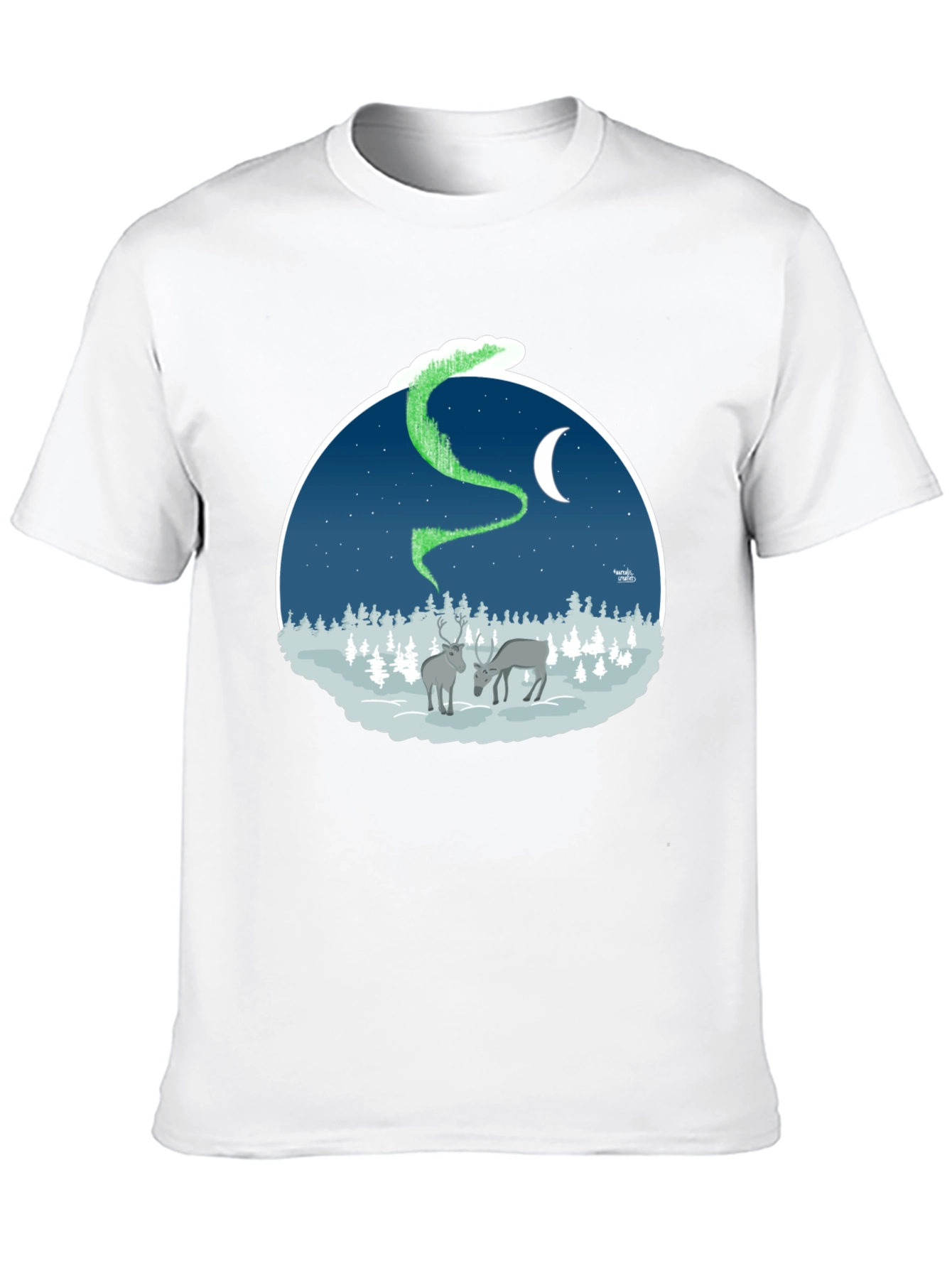 Northern Lights Deer Graphic Tee