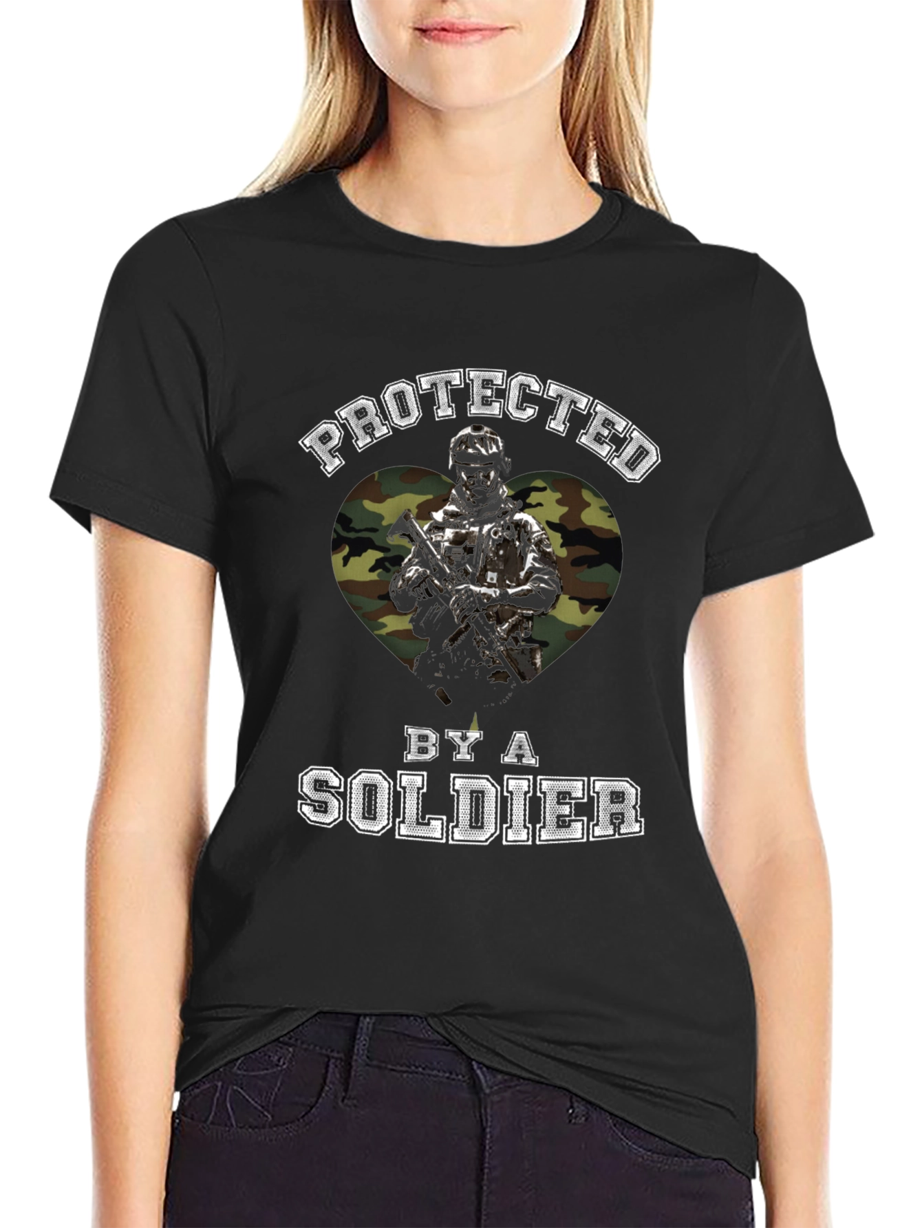 Protected by a Soldier Graphic T-Shirt