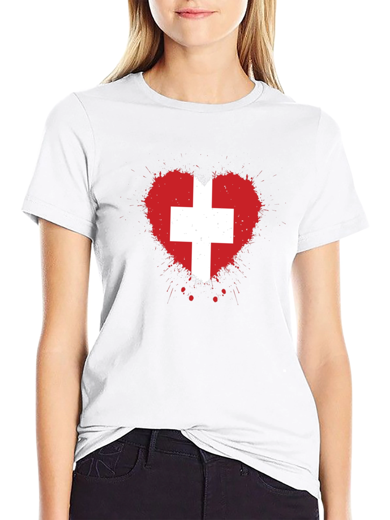 Swiss Heart Flag Graphic Tee
