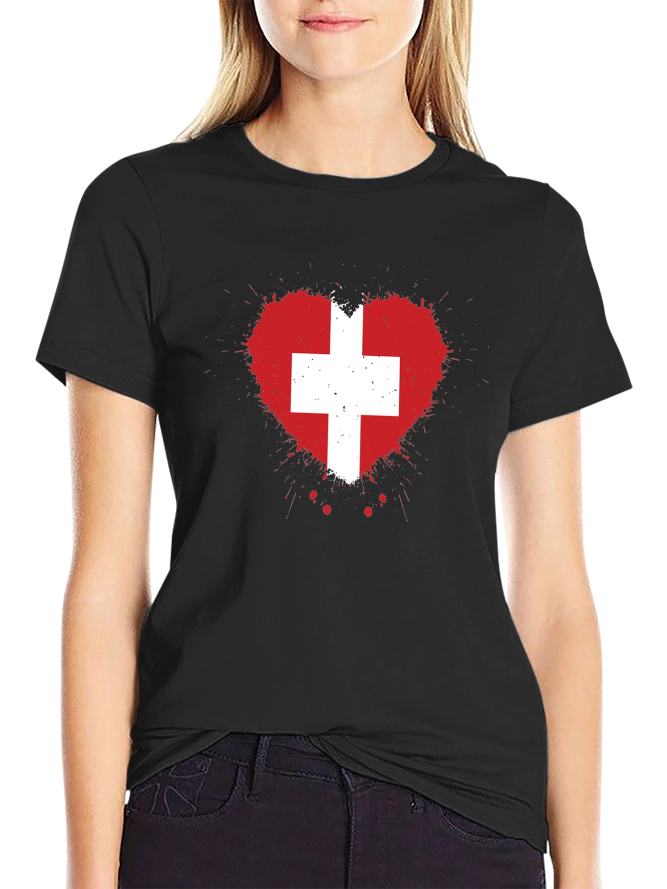 Swiss Heart Flag Graphic Tee