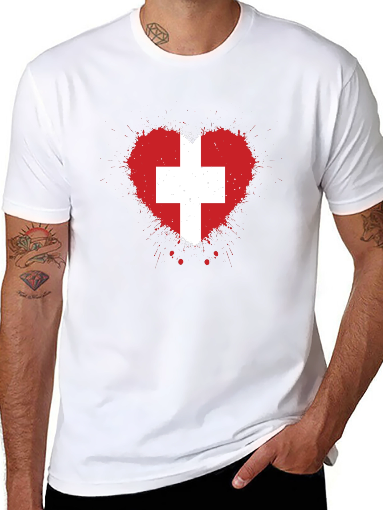 Swiss Heart Flag Graphic Tee