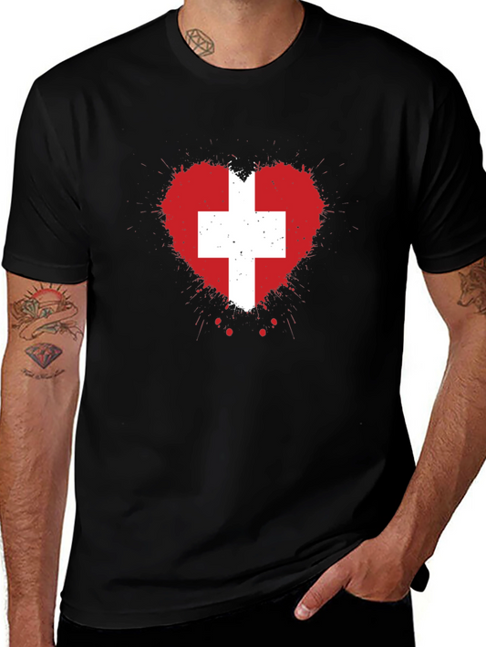 Swiss Heart Flag Graphic Tee