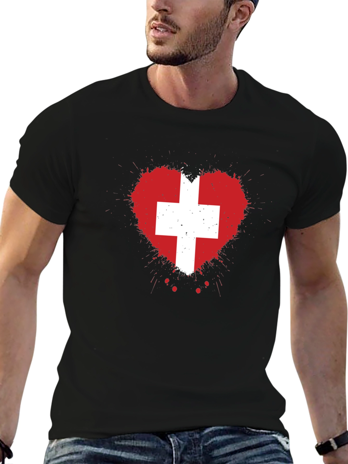 Swiss Heart Flag Graphic Tee