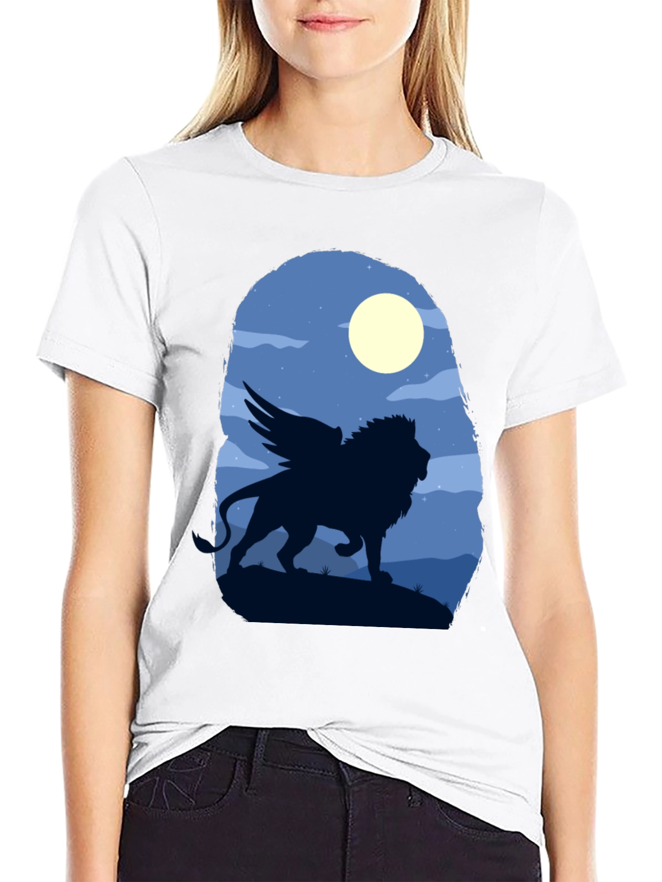 Winged Lion Graphic Tee - Black